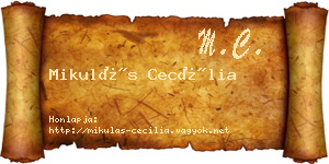Mikulás Cecília névjegykártya